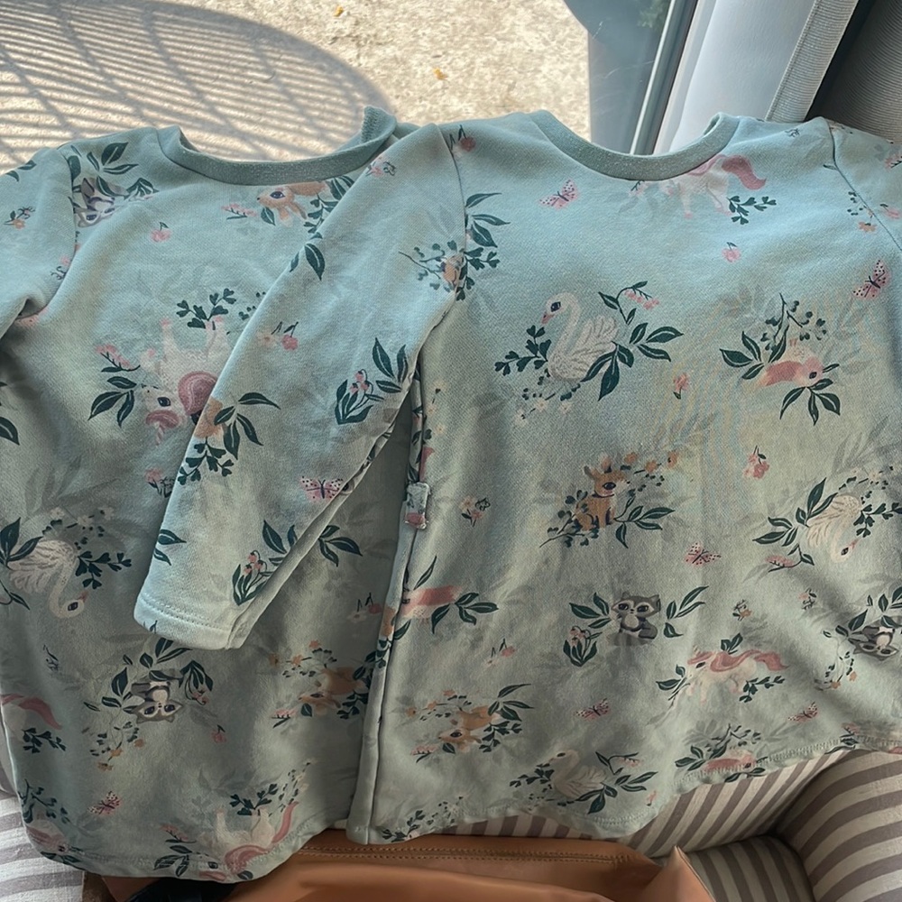 Twin set of sweater dresses